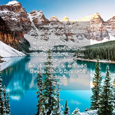 Picture 04 - యిర్మీయా 50:15 TELIRV - దాని చుట్టూ - Bible Verse Picture