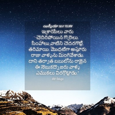 Picture 04 - యిర్మీయా 50:17 TELIRV - ఇశ్రాయేలు వారు - Bible Verse Picture