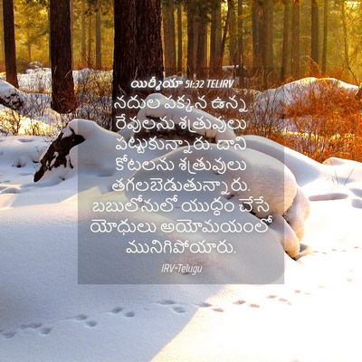 Picture 04 - యిర్మీయా 51:32 TELIRV - నదుల పక్కన ఉన్న - Bible Verse Picture