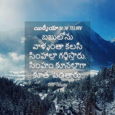 Picture 04 - యిర్మీయా 51:38 TELIRV - బబులోను వాళ్ళంతా - Bible Verse Picture