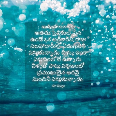 Picture 04 - యిర్మీయా 52:25 TELIRV - అతడు సైనికుల పైన - Bible Verse Picture