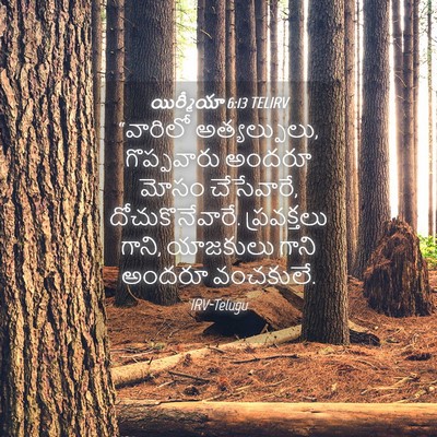 Picture 04 - యిర్మీయా 6:13 TELIRV - “వారిలో - Bible Verse Picture