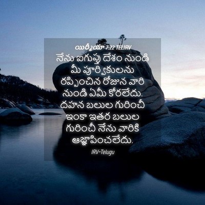 Picture 04 - యిర్మీయా 7:22 TELIRV - నేను ఐగుప్తు దేశం - Bible Verse Picture