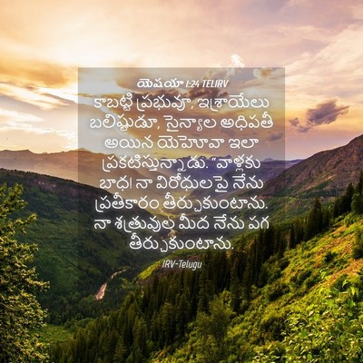 Picture 04 - యెషయా 1:24 TELIRV - కాబట్టి ప్రభువూ, - Bible Verse Picture