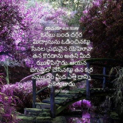 Picture 04 - యెషయా 10:26 TELIRV - ఓరేబు బండ దగ్గర - Bible Verse Picture