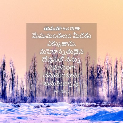 Picture 04 - యెషయా 14:14 TELIRV - మేఘమండలం మీదకు - Bible Verse Picture