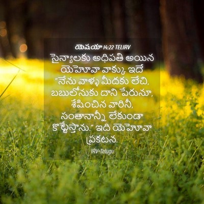 Picture 04 - యెషయా 14:22 TELIRV - సైన్యాలకు అధిపతి - Bible Verse Picture