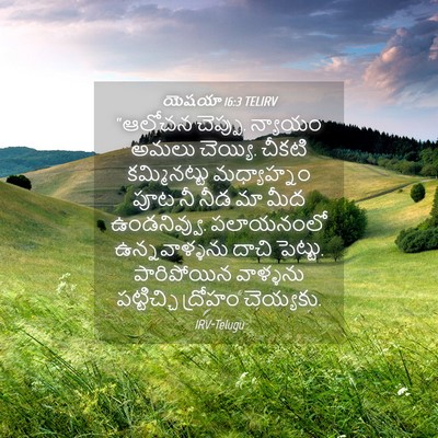 Picture 04 - యెషయా 16:3 TELIRV - “ఆలోచన చెప్పు. - Bible Verse Picture