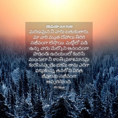 Picture 04 - యెషయా 26:19 TELIRV - మరణమైన నీ వారు - Bible Verse Picture