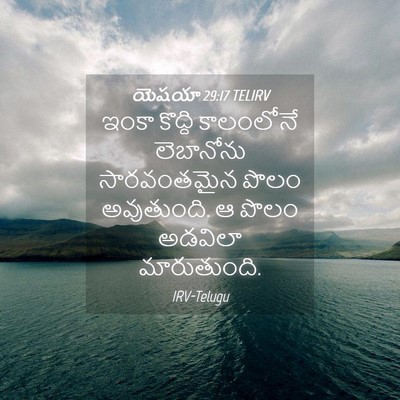 Picture 04 - యెషయా 29:17 TELIRV - ఇంకా కొద్ది - Bible Verse Picture