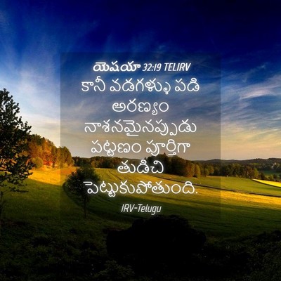 Picture 04 - యెషయా 32:19 TELIRV - కానీ వడగళ్ళు పడి - Bible Verse Picture