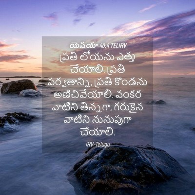 Picture 04 - యెషయా 40:4 TELIRV - ప్రతి లోయను ఎత్తు - Bible Verse Picture