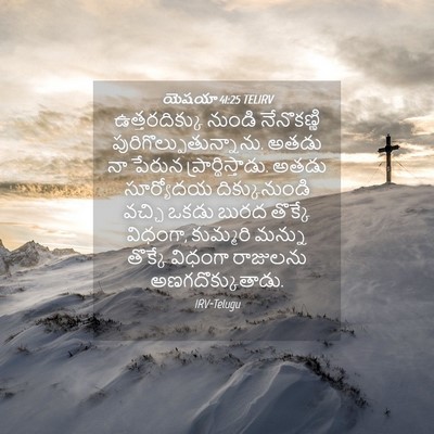 Picture 04 - యెషయా 41:25 TELIRV - ఉత్తరదిక్కు నుండి - Bible Verse Picture