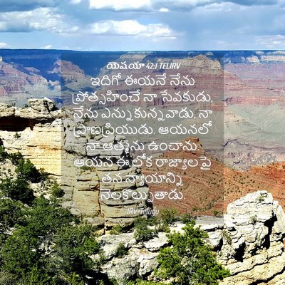 Picture 04 - యెషయా 42:1 TELIRV - ఇదిగో ఈయనే నేను - Bible Verse Picture