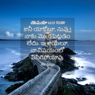 Picture 04 - యెషయా 43:22 TELIRV - కానీ యాకోబూ, - Bible Verse Picture