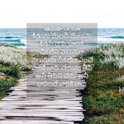 Picture 04 - యెషయా 5:20 TELIRV - కీడును మేలనీ - Bible Verse Picture