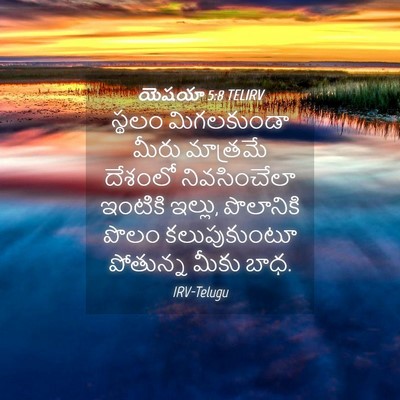 Picture 04 - యెషయా 5:8 TELIRV - స్థలం మిగలకుండా - Bible Verse Picture