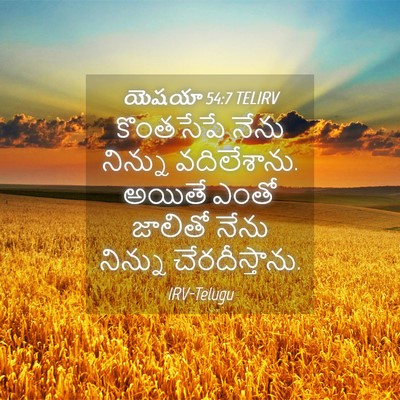 Picture 04 - యెషయా 54:7 TELIRV - కొంతసేపే నేను - Bible Verse Picture
