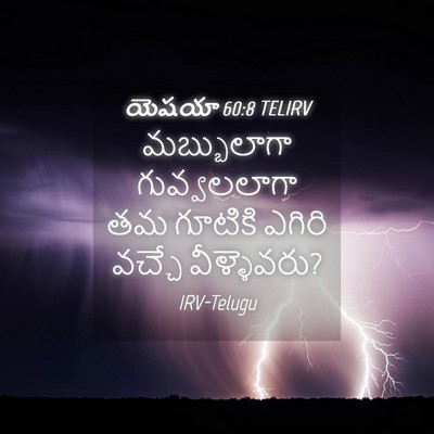 Picture 04 - యెషయా 60:8 TELIRV - మబ్బులాగా - Bible Verse Picture