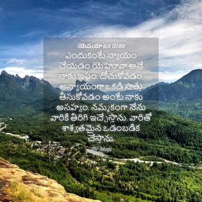 Picture 04 - యెషయా 61:8 TELIRV - ఎందుకంటే న్యాయం - Bible Verse Picture
