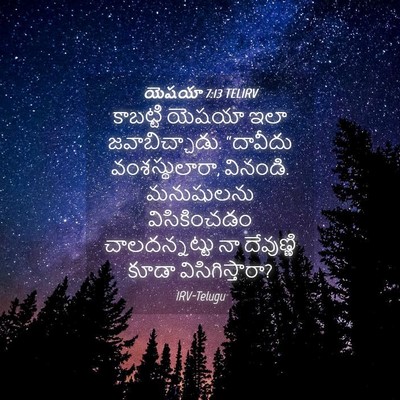 Picture 04 - యెషయా 7:13 TELIRV - కాబట్టి యెషయా ఇలా - Bible Verse Picture