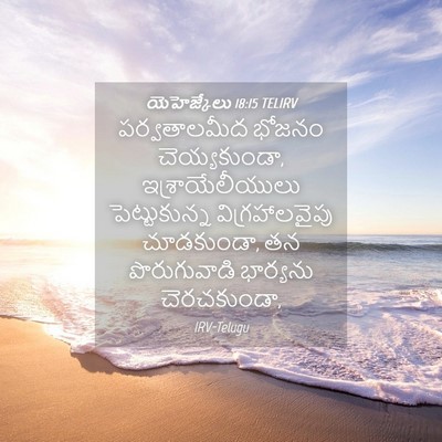 Picture 04 - యెహెజ్కేలు 18:15 TELIRV - పర్వతాలమీద భోజనం - Bible Verse Picture