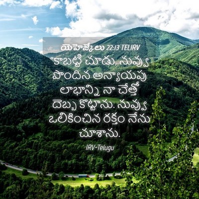 Picture 04 - యెహెజ్కేలు 22:13 TELIRV - “కాబట్టి చూడు, - Bible Verse Picture