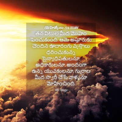 Picture 04 - యెహెజ్కేలు 23:6 TELIRV - తన విటుల మీద మొహం - Bible Verse Picture