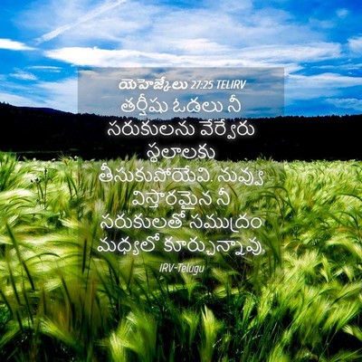 Picture 04 - యెహెజ్కేలు 27:25 TELIRV - తర్షీషు ఓడలు నీ - Bible Verse Picture