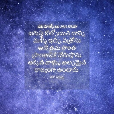 Picture 04 - యెహెజ్కేలు 29:14 TELIRV - ఐగుప్తు కోల్పోయిన - Bible Verse Picture