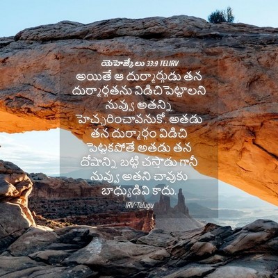 Picture 04 - యెహెజ్కేలు 33:9 TELIRV - అయితే ఆ - Bible Verse Picture