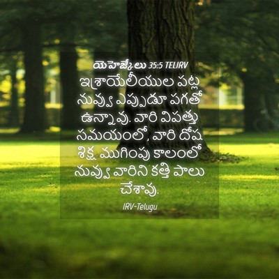 Picture 04 - యెహెజ్కేలు 35:5 TELIRV - ఇశ్రాయేలీయుల పట్ల - Bible Verse Picture