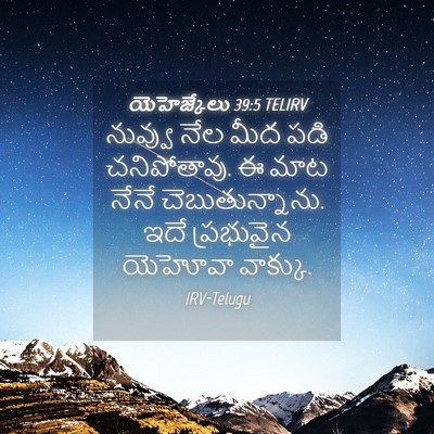 Picture 04 - యెహెజ్కేలు 39:5 TELIRV - నువ్వు నేల మీద పడి - Bible Verse Picture