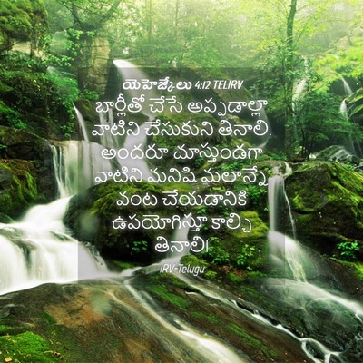 Picture 04 - యెహెజ్కేలు 4:12 TELIRV - బార్లీతో చేసే - Bible Verse Picture