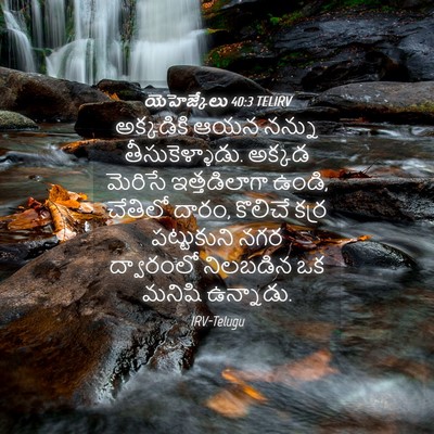 Picture 04 - యెహెజ్కేలు 40:3 TELIRV - అక్కడికి ఆయన - Bible Verse Picture