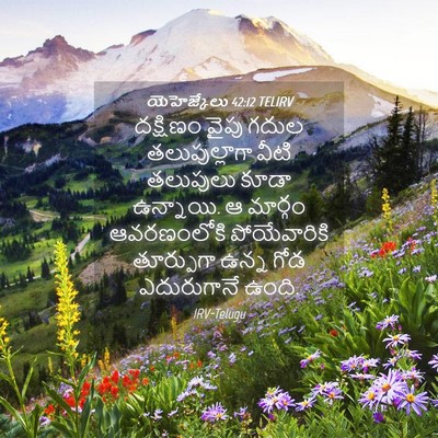 Picture 04 - యెహెజ్కేలు 42:12 TELIRV - దక్షిణం వైపు గదుల - Bible Verse Picture