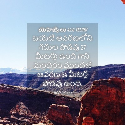 Picture 04 - యెహెజ్కేలు 42:8 TELIRV - బయటి ఆవరణలోని - Bible Verse Picture