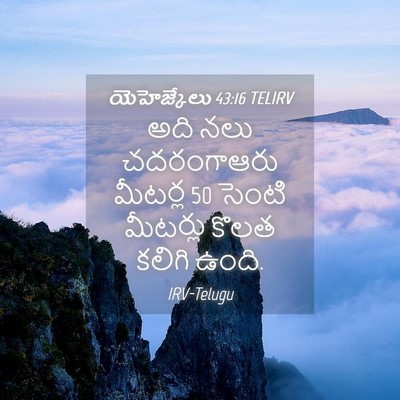 Picture 04 - యెహెజ్కేలు 43:16 TELIRV - అది నలు చదరంగాఆరు - Bible Verse Picture