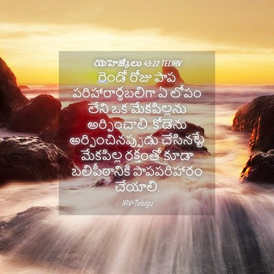 Picture 04 - యెహెజ్కేలు 43:22 TELIRV - రెండో రోజు పాప - Bible Verse Picture