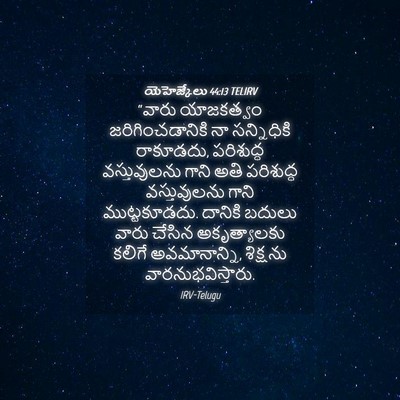 Picture 04 - యెహెజ్కేలు 44:13 TELIRV - “వారు యాజకత్వం - Bible Verse Picture