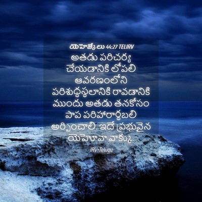 Picture 04 - యెహెజ్కేలు 44:27 TELIRV - అతడు పరిచర్య - Bible Verse Picture