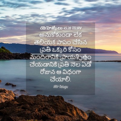 Picture 04 - యెహెజ్కేలు 45:20 TELIRV - అనుకోకుండా లేక - Bible Verse Picture
