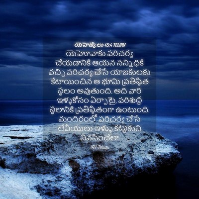Picture 04 - యెహెజ్కేలు 45:4 TELIRV - యెహోవాకు పరిచర్య - Bible Verse Picture