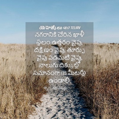 Picture 04 - యెహెజ్కేలు 48:17 TELIRV - నగరానికి చేరిన - Bible Verse Picture