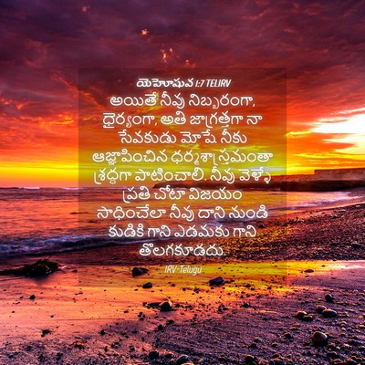 Picture 04 - యెహోషువ 1:7 TELIRV - అయితే నీవు - Bible Verse Picture