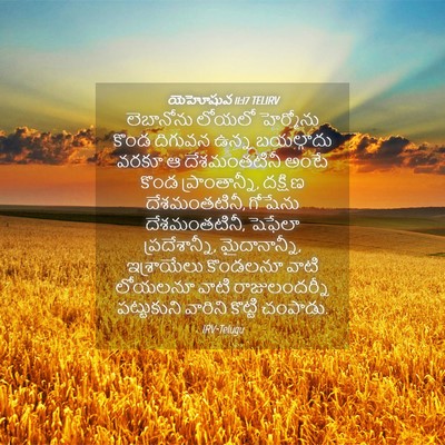 Picture 04 - యెహోషువ 11:17 TELIRV - లెబానోను లోయలో - Bible Verse Picture