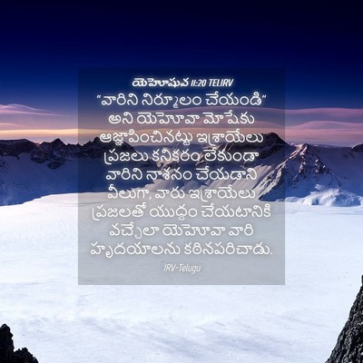 Picture 04 - యెహోషువ 11:20 TELIRV - “వారిని నిర్మూలం - Bible Verse Picture