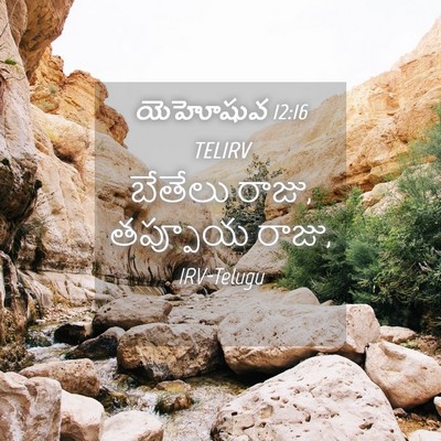 Picture 04 - యెహోషువ 12:16 TELIRV - బేతేలు రాజు, - Bible Verse Picture