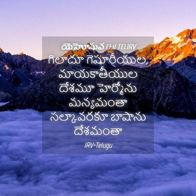 Picture 04 - యెహోషువ 13:11 TELIRV - గిలాదూ గెషూరీయుల, - Bible Verse Picture