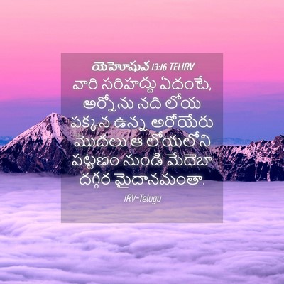 Picture 04 - యెహోషువ 13:16 TELIRV - వారి సరిహద్దు - Bible Verse Picture